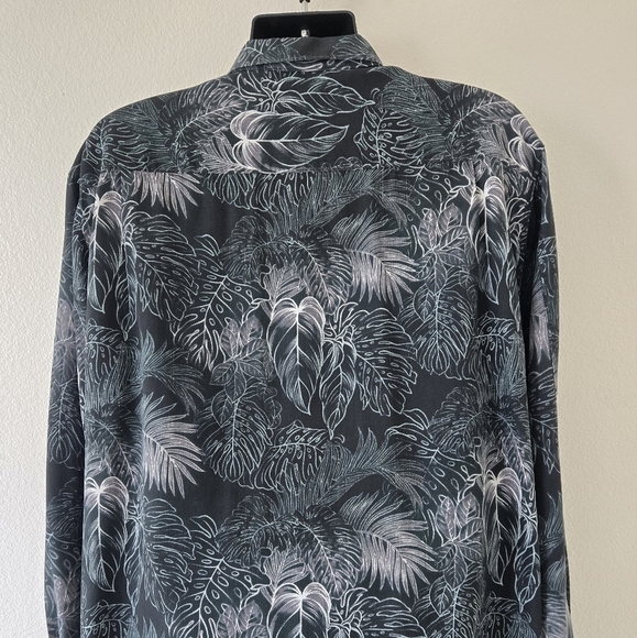 TOMMY BAHAMA Big And Tall Silk Luminescent Fronds Long Sleeve Shirt  size XXL - Picture 11 of 16